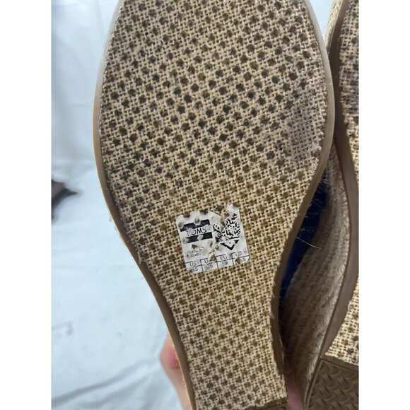 Toms Shashiko TOMS Blue Canvas Desert Wedge Bootie Espadrille 8.5 - Picture 4 of 14